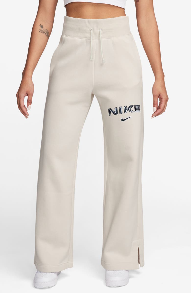 Nike Phoenix High Waist Logo Fleece Sweatpants, Main, color, 