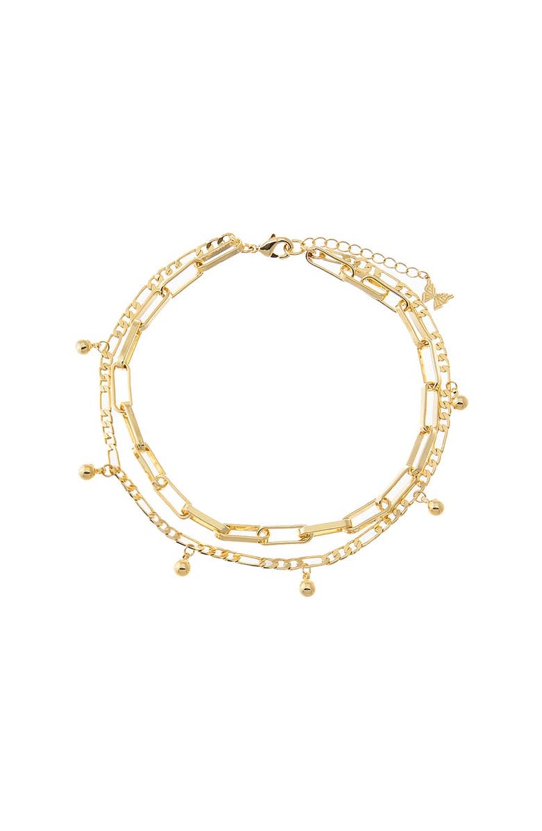 BY ADINA EDEN Mixed Multi Strand Anklet, Main, color, Gold