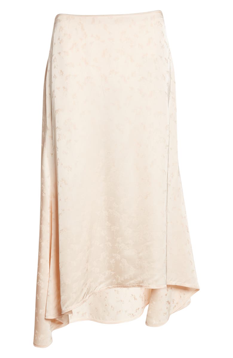 Victoria Beckham Floral Jacquard Asymmetric Satin Midi Skirt, Main, color, Blossom