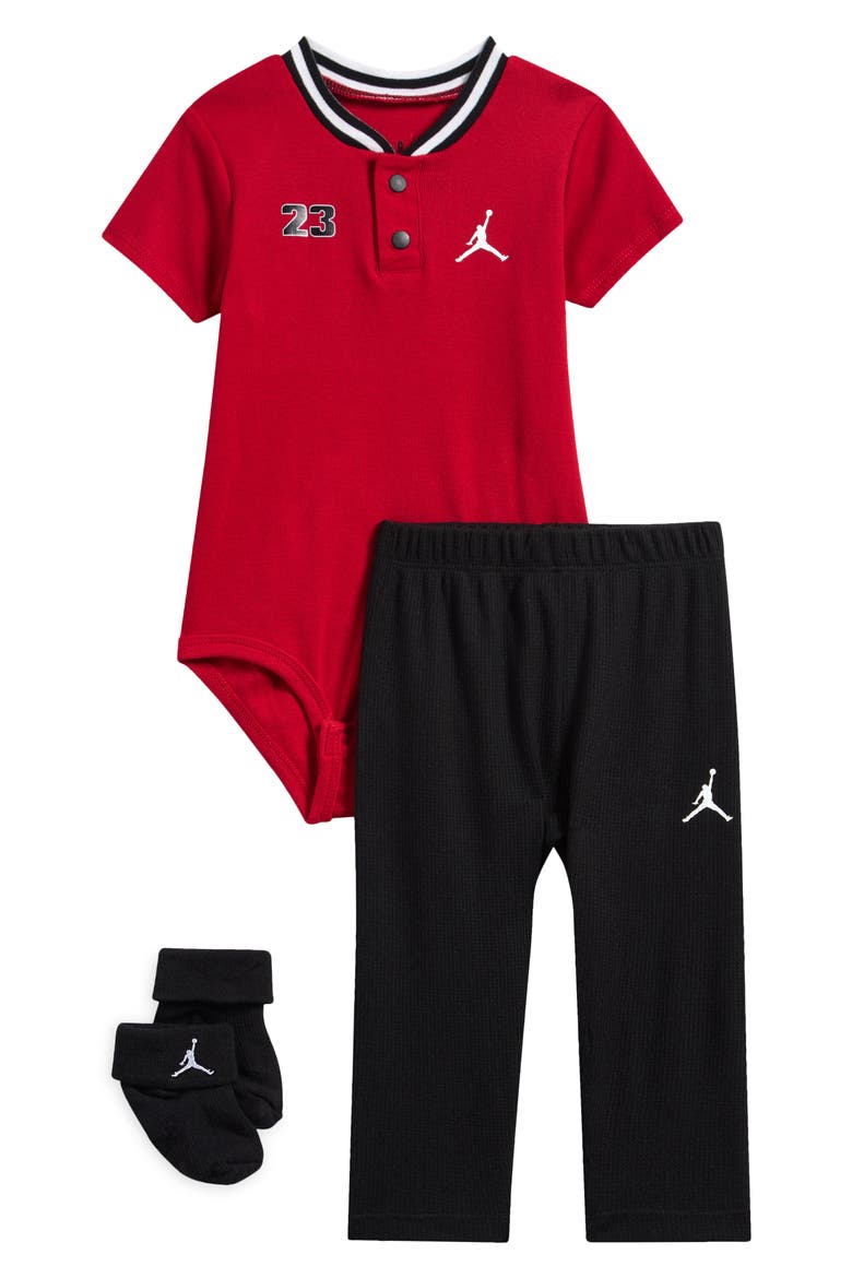 Jersey Henley 3-Piece Set, Main, color, GYM RED
