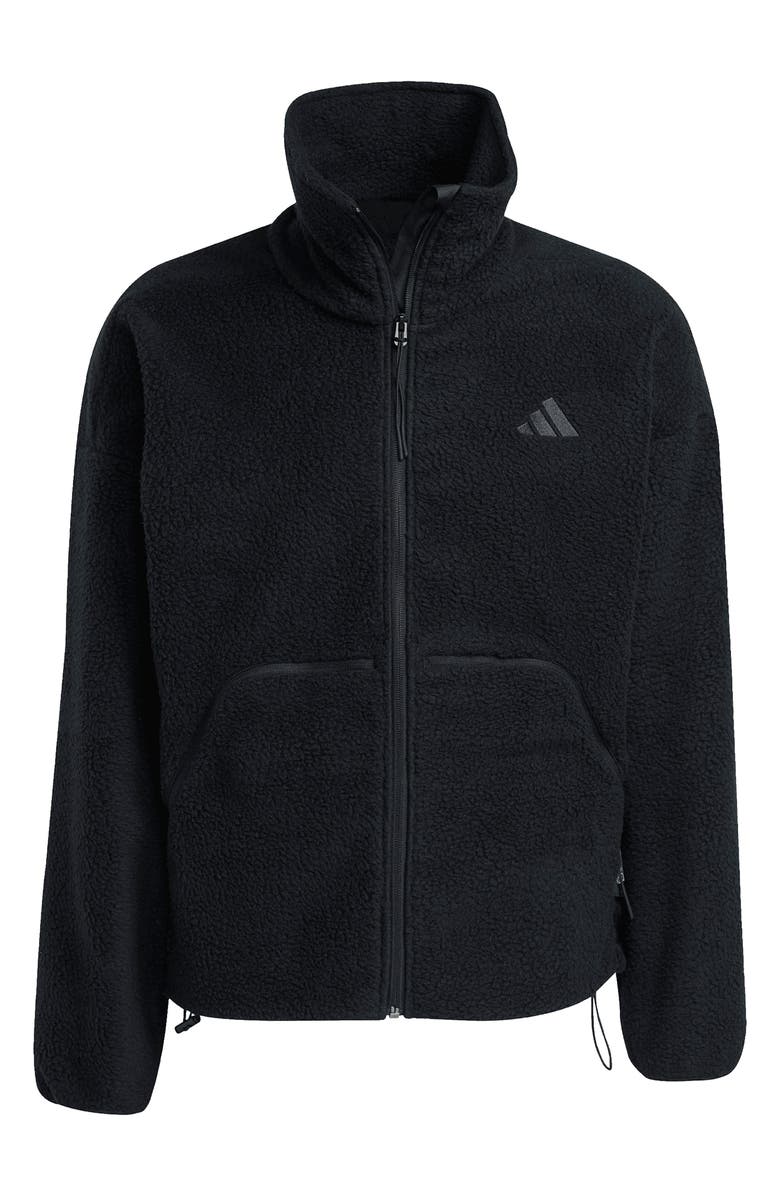 adidas City Tech High Pile Fleece Full Zip Jacket, Alternate, color, Black