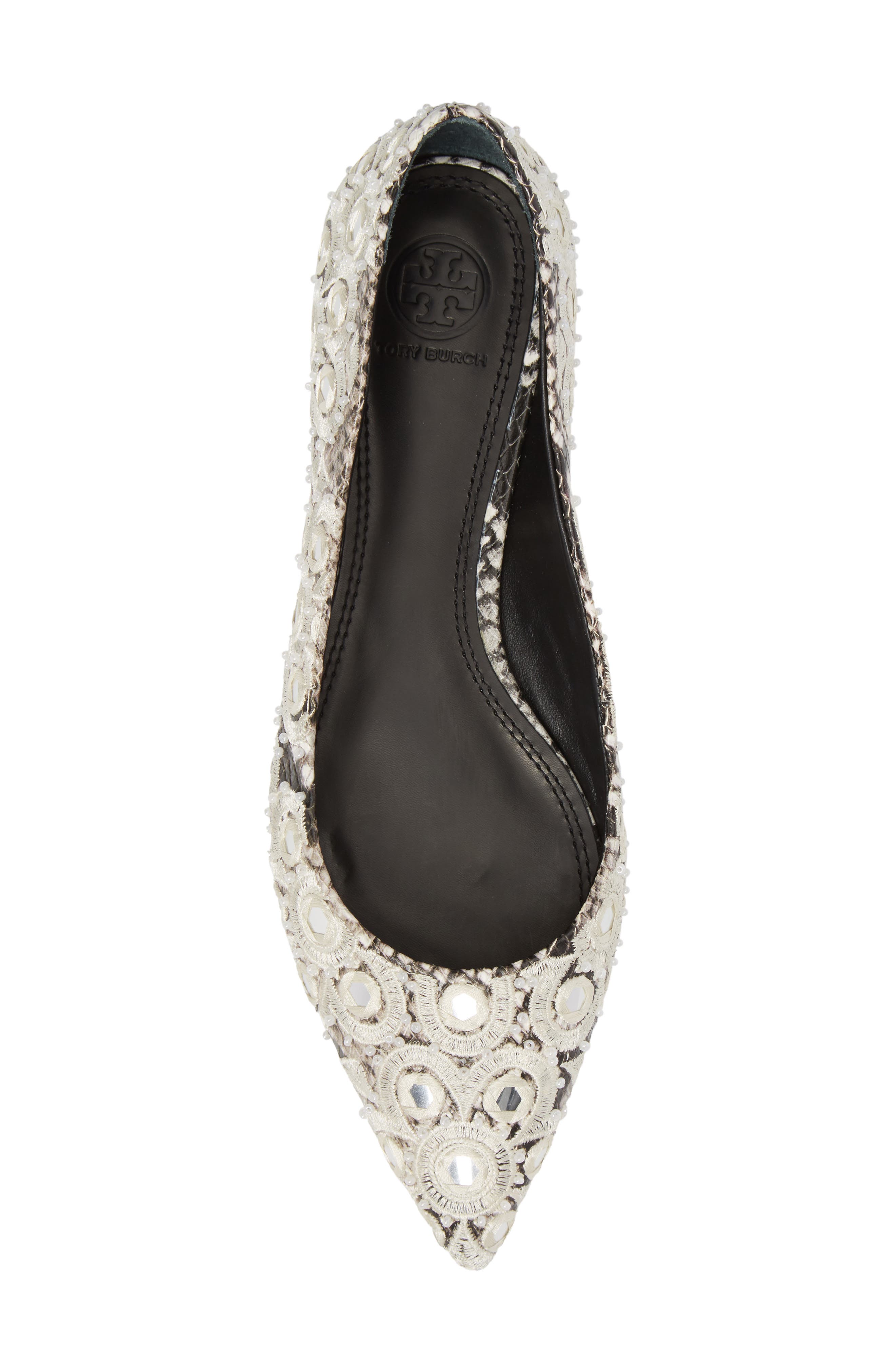 Yasmin Embroidered Flat, Alternate, color, BLACK/ WHITE/ MULTI