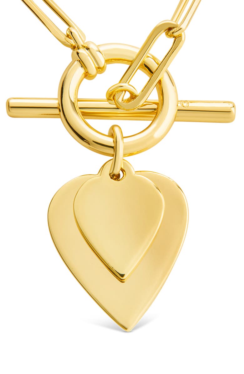 Sterling Forever Heart Toggle Pendant Necklace, Alternate, color, Gold