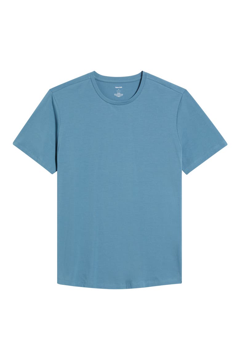 Crewneck Stretch Cotton T-Shirt, Alternate, color, BLUE OCEANVIEW