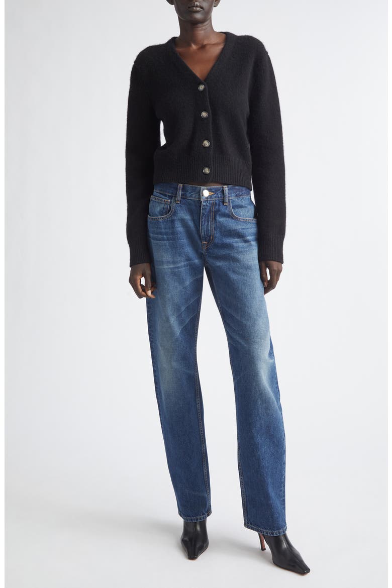 The Sloane Cashmere & Silk Cardigan, Alternate, color, BLACK
