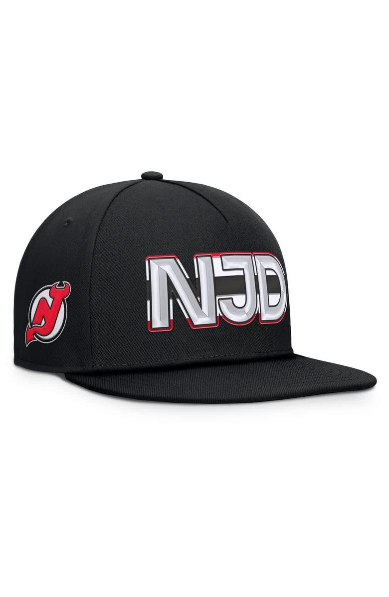 FANATICS Men's Fanatics Black New Jersey Devils Authentic Pro Rink Team Code Snapback Hat, Main, color, Black