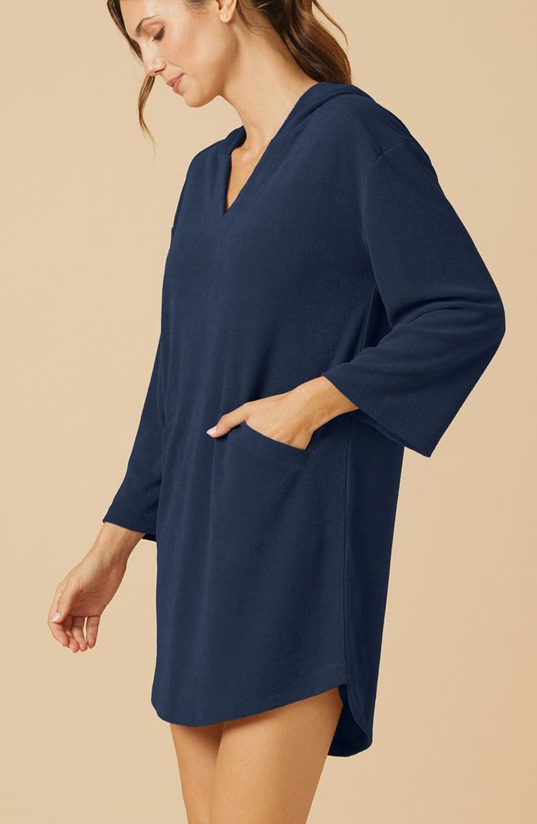 Softies Terry Hooded Lounger, Alternate, color, Midnight