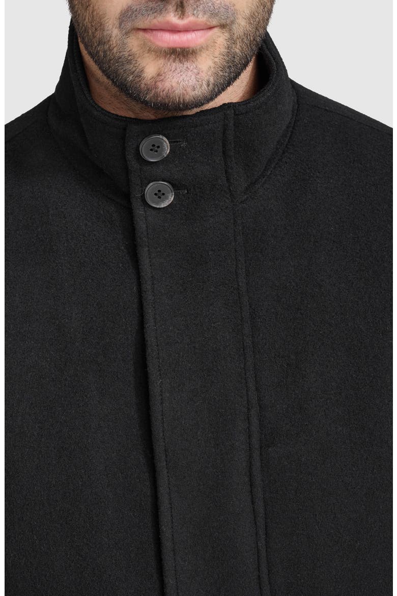 Stand Collar Wool Blend Bomber Jacket, Alternate, color, BLACK