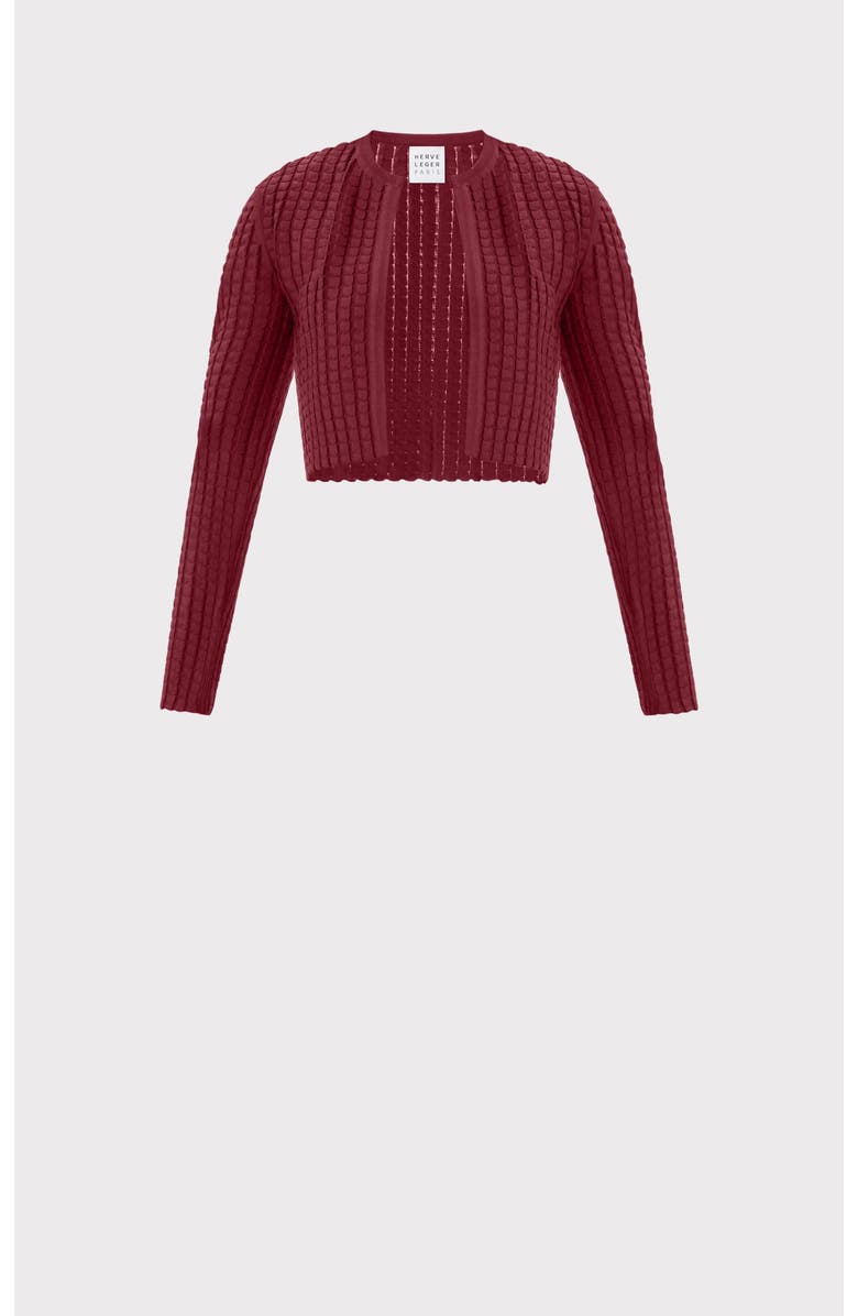 Herve Leger The Georgina Cardigan, Alternate, color, Redrock