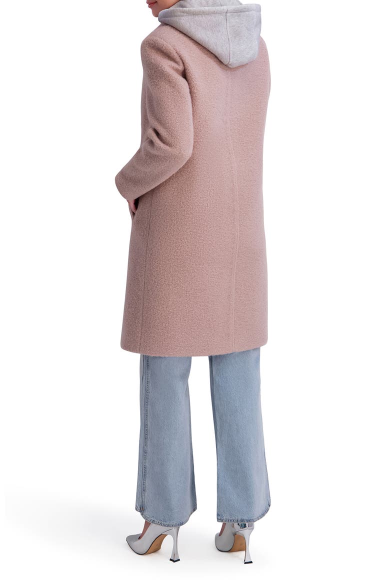Textured Coat with Removable Hoodie Bib, Alternate, color, PINK
