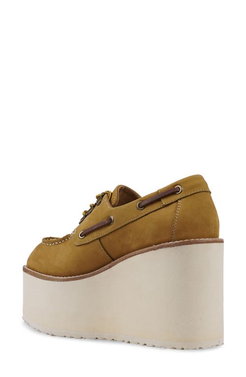 Zigi Shimmie Platform Wedge Loafer In Natural Leather