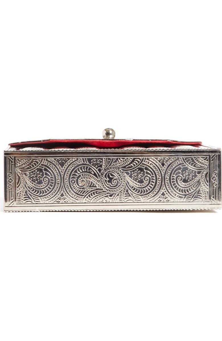 Okhtein Square Palmette Flower Minaudiere, Alternate, color,