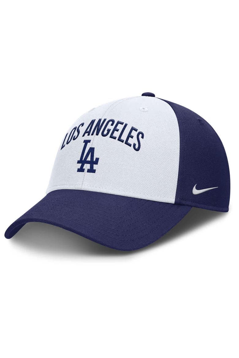 Men's Nike White/Royal Los Angeles Dodgers Club Performance Adjustable Hat, Main, color, White
