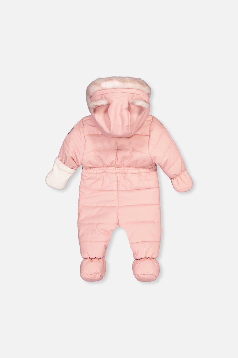 Car Seat Fleece Neckwarmer One Piece Snowsuit, Alternate, color, Pale Dusty Pink