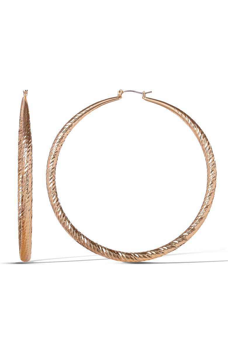 JS Jessica Simpson Wide Textured Hoop Earrings, Main, color, Gold