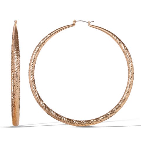 Wide Textured Hoop Earrings