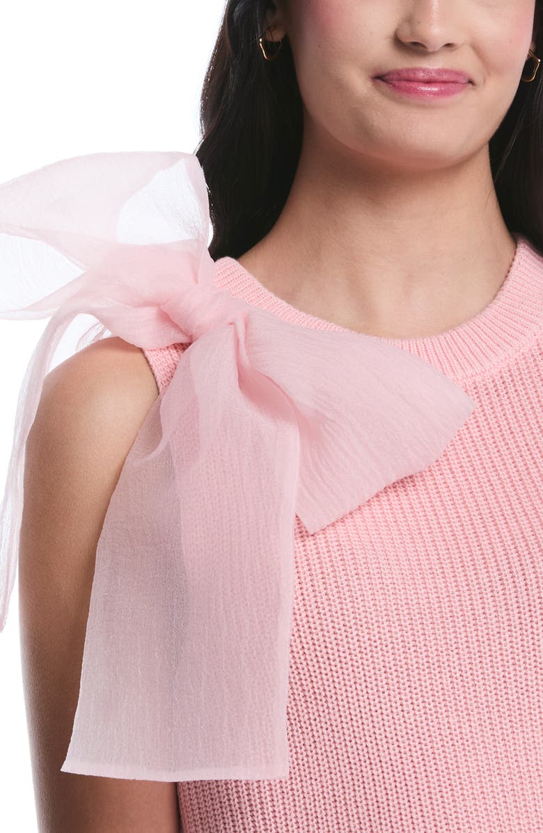 Laundry by Shelli Segal Organza Bow Sweater Vest, Alternate, color, Powder Pink