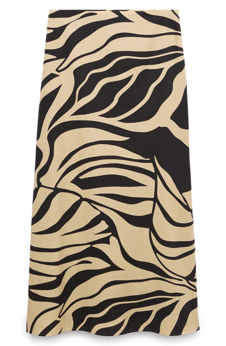 MANGO Leaf Print Cotton Maxi Skirt, Alternate, color, 