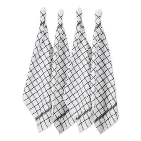 Windowpane Terry Dishtowel Set/4