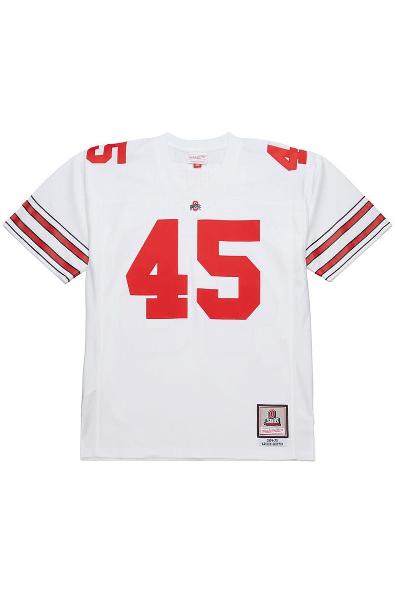 Men's Mitchell & Ness Archie Griffin White Ohio State Buckeyes 1975 College Vault Legacy Jersey, Alternate, color, White