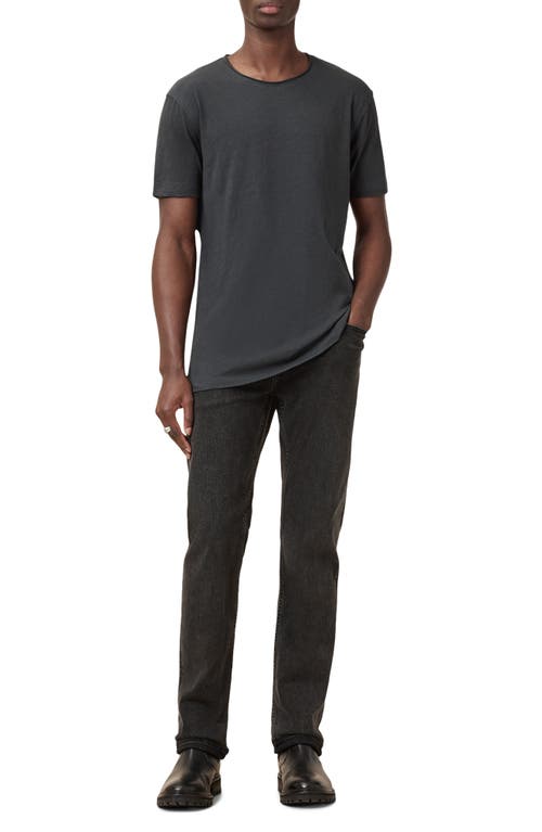 Allsaints Figure Roll Neck Cotton T-shirt In Carter Grey