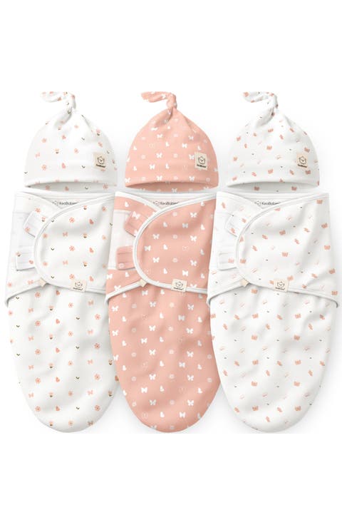 3-Pack Soothe Swaddle Wraps with Knot Hats