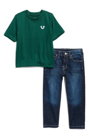 True Religion Horseshoe Graphic T-shirt & Jeans Set In Green