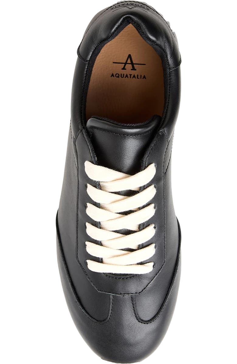 Aquatalia Rea Sneaker, Alternate, color, Black Leather