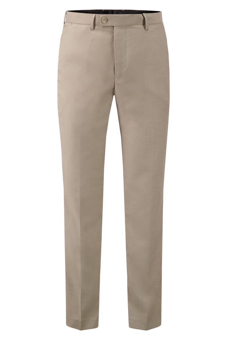 Vince Flat Front Twill Stretch Dress Pants, Main, color, TAUPE
