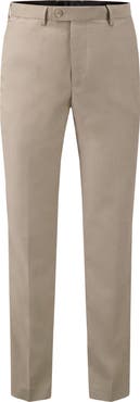 Victor Emmanuel Vince Flat Front Twill Stretch Dress Pants