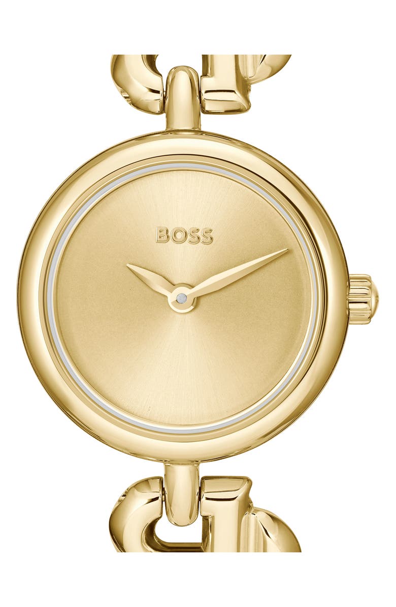 BOSS Double B Dressy Bracelet Watch, 23mm, Alternate, color, Gold