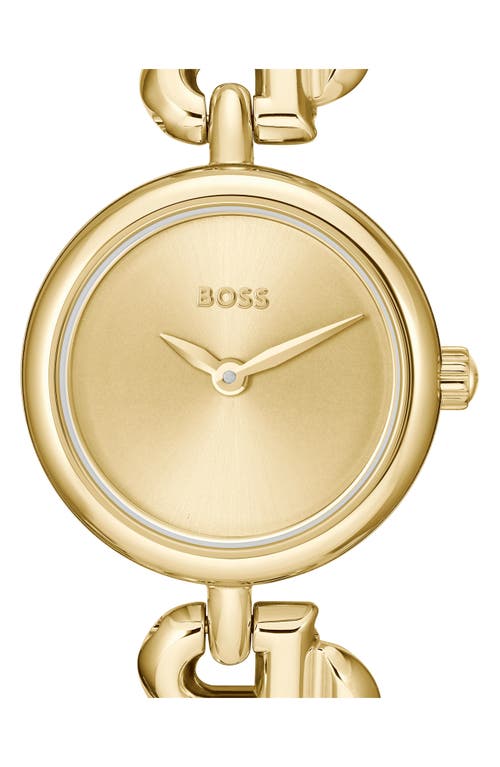 Hugo Boss Boss Double B Dressy Bracelet Watch, 23mm In Gold