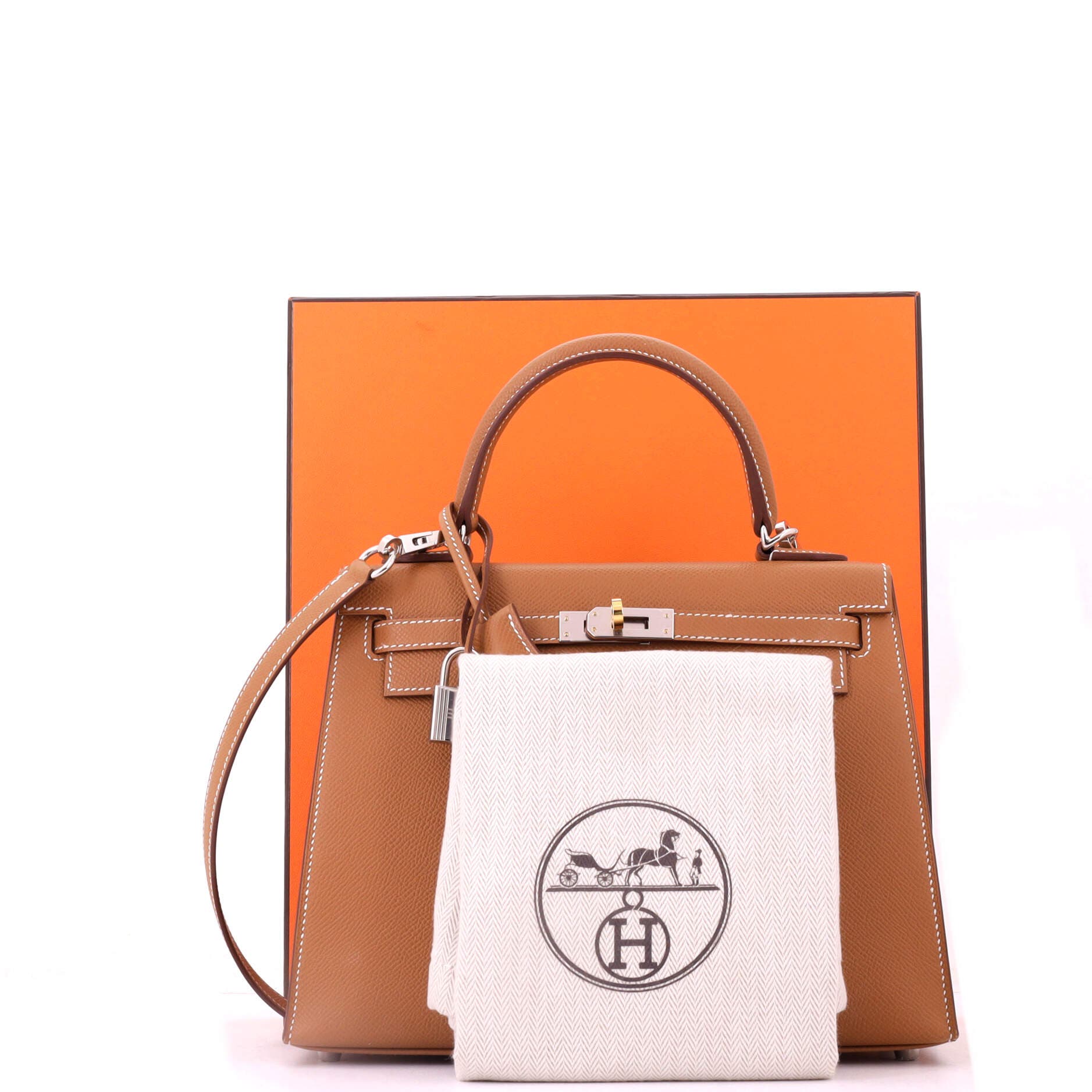 Kelly Handbag Brown Epsom with Electrum Hardware 25, Alternate, color, Metallic Gold