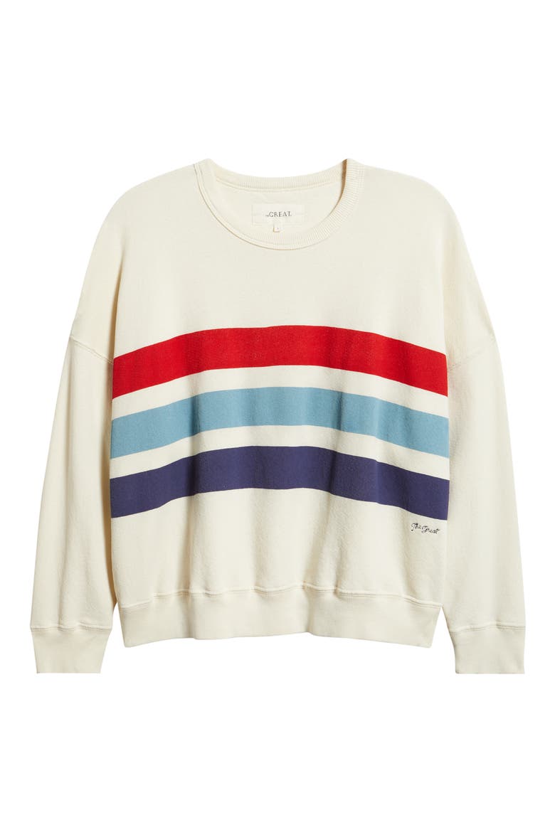 The Teammate Stripe Sweatshirt, Alternate, color, WASHED WHITE