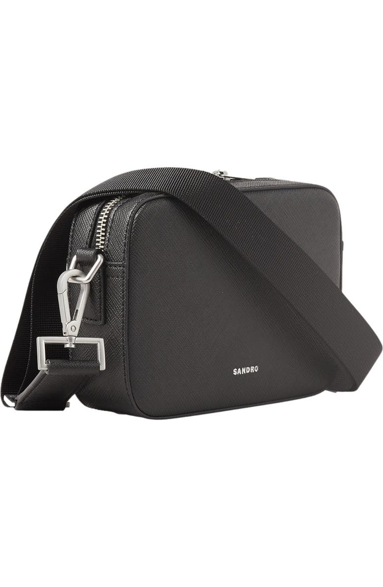 SANDRO Small reconstituted leather bag, Alternate, color, Black