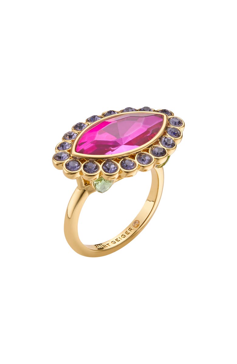 Kurt Geiger London Marquise Stone Cocktail Ring, Main, color, Fuchsia