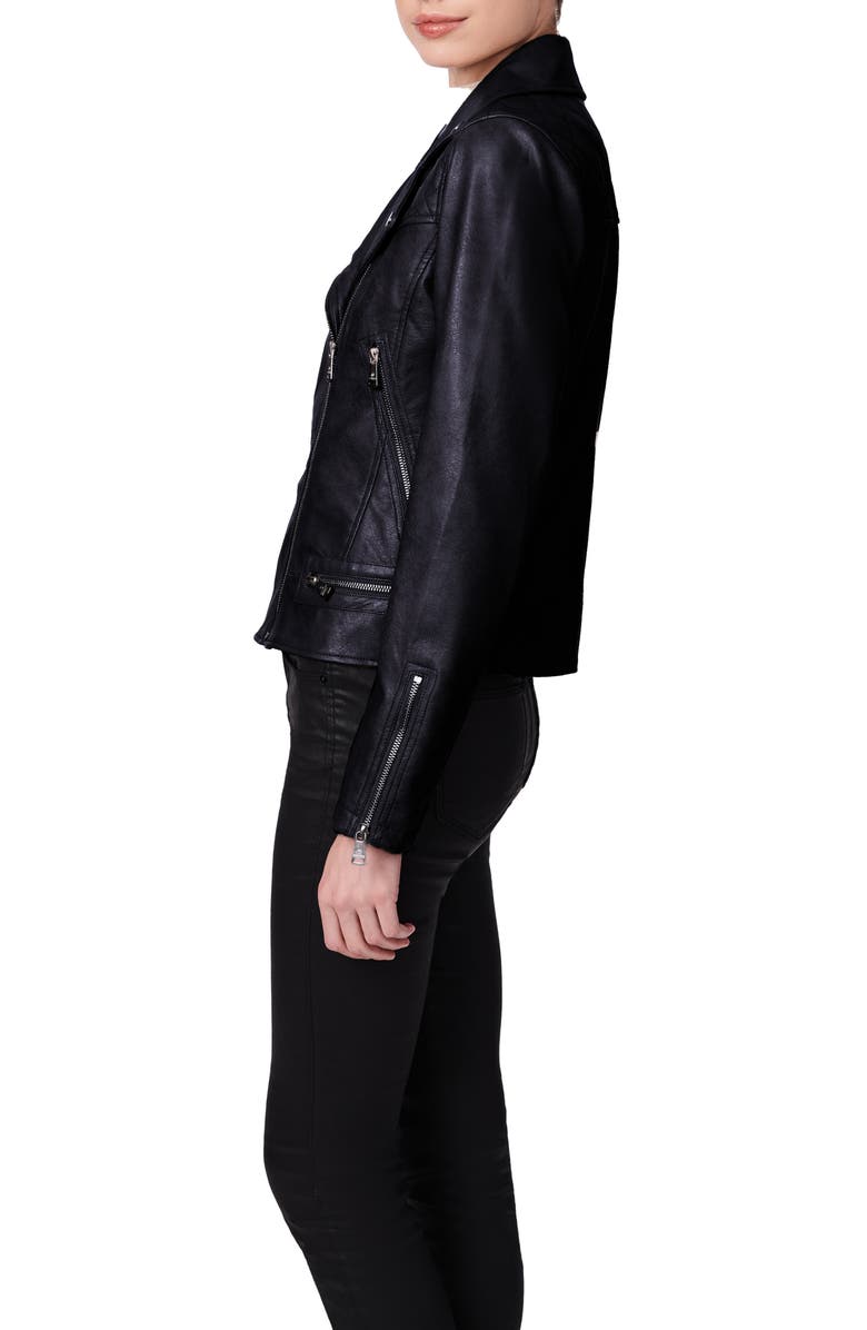 Bernardo Faux Leather Biker Jacket, Alternate, color,