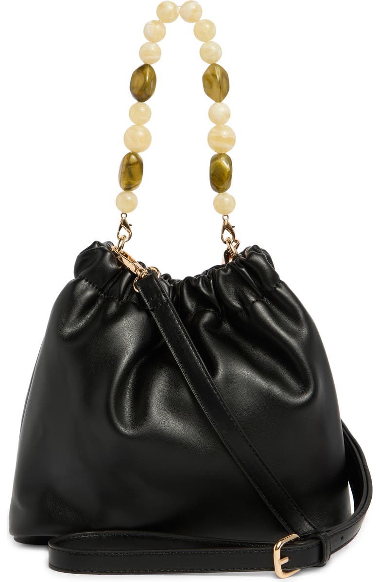 URBAN EXPRESSIONS HANDBAGS Beaded Handle Crossbody Bag, Alternate, color, Black