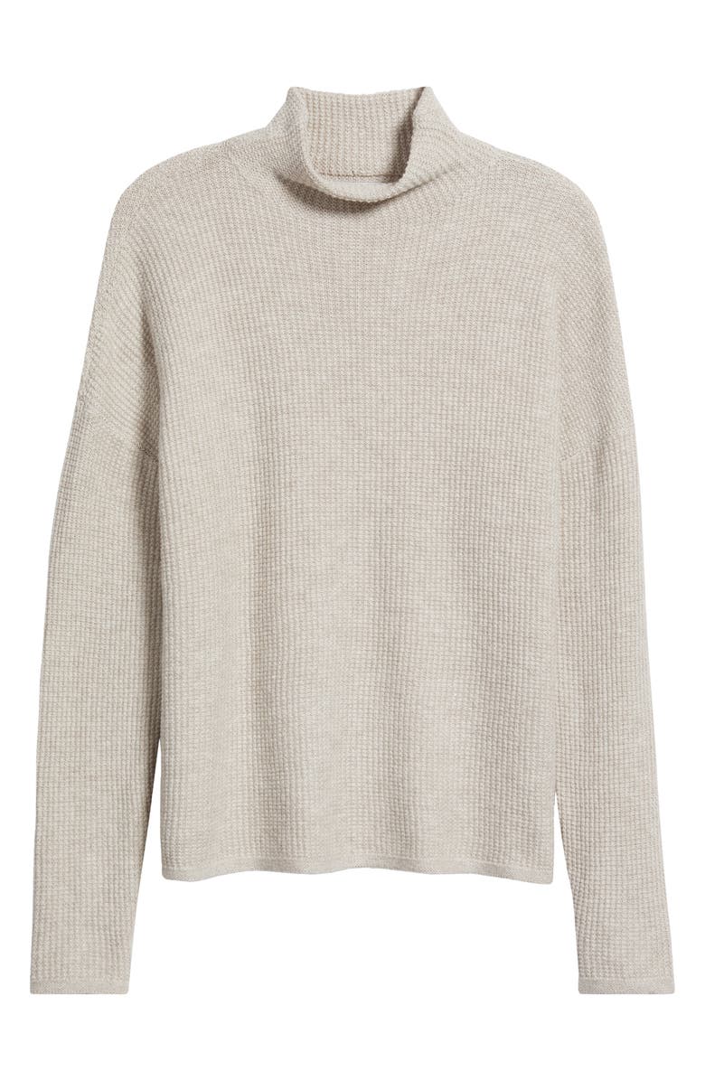NIC+ZOE Waffle Stitch Tuck Sweater, Alternate, color, Pebble