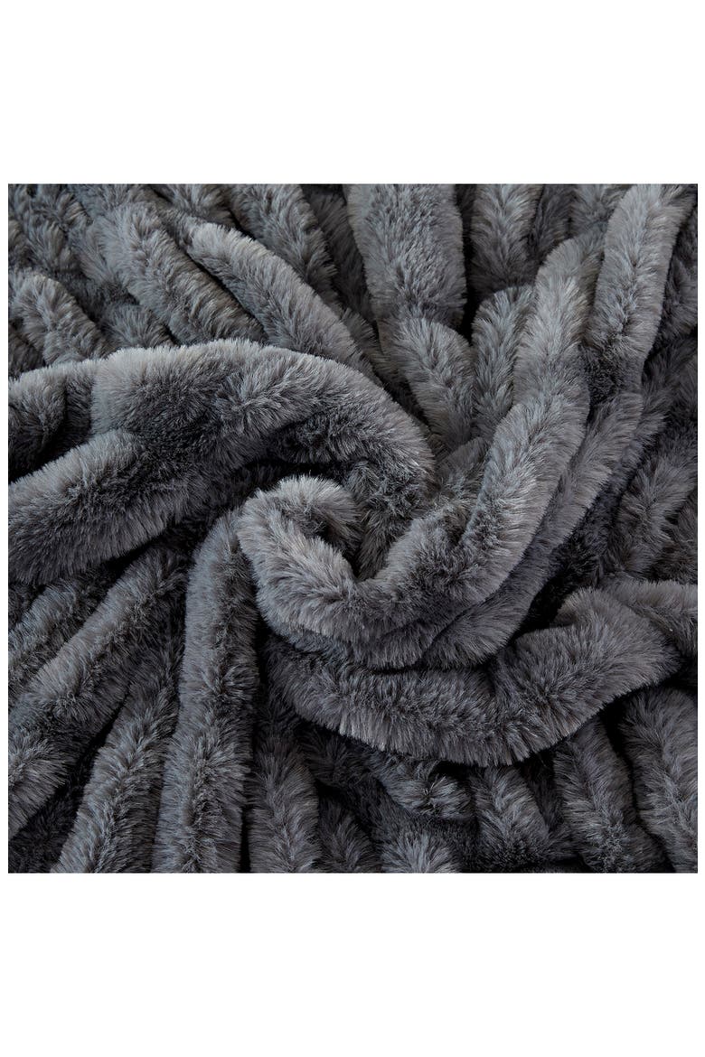 Luxury Faux Fur Throw Blanket - 50" x 60", Alternate, color, GRAY