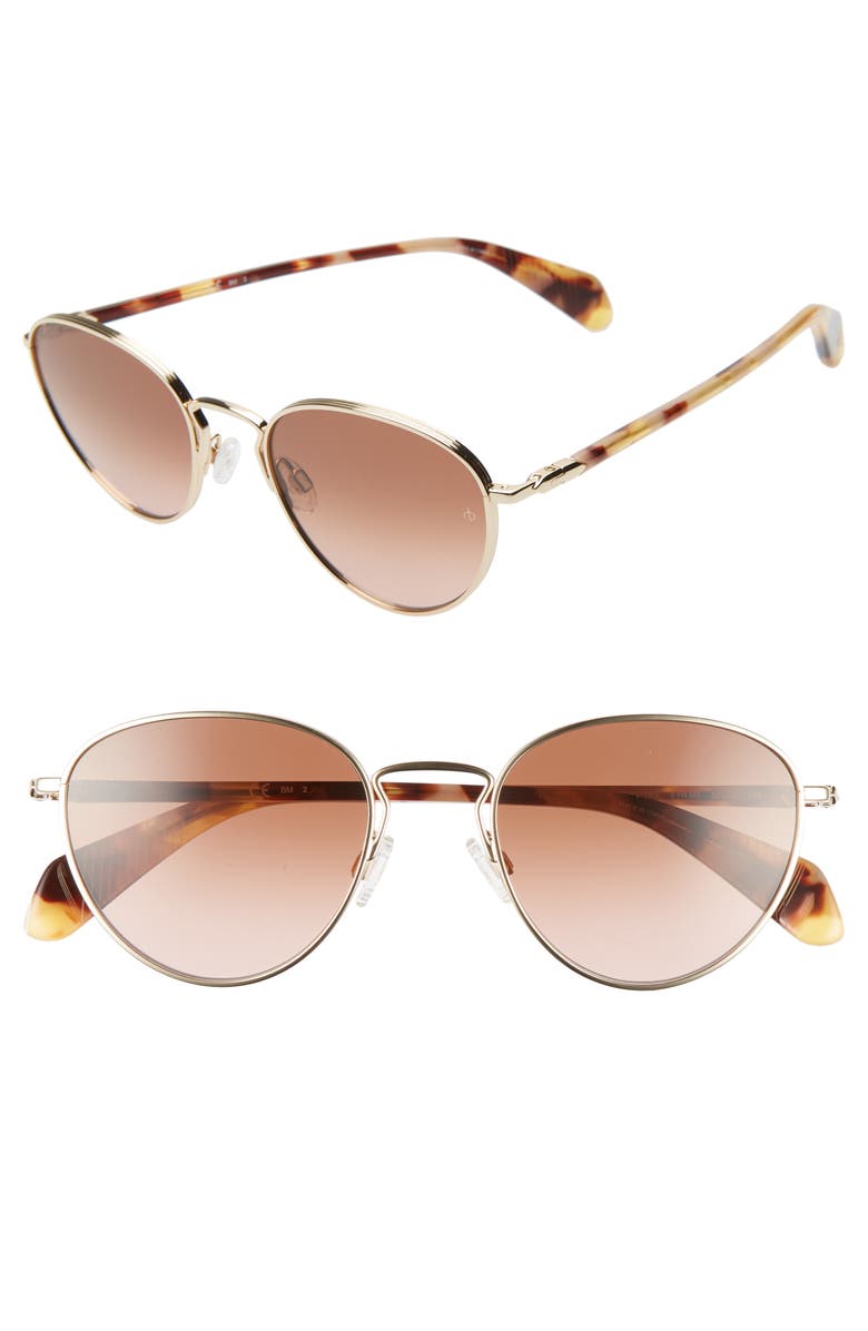 rag & bone 52mm Round Sunglasses, Main, color, 