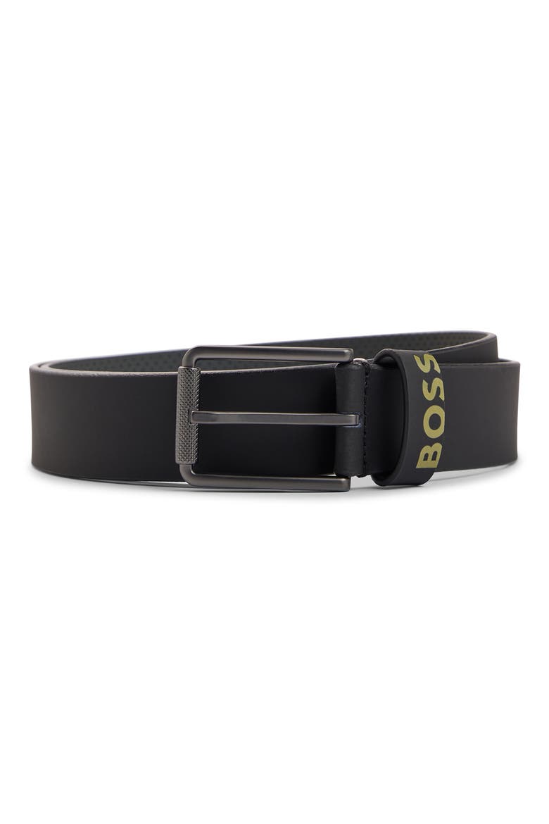 Tint Leather Belt, Main, color, BLACK
