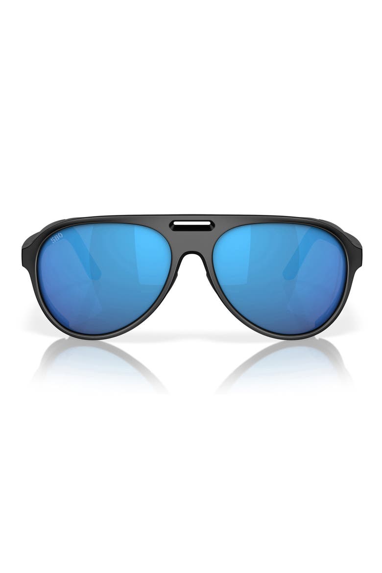 Grand Catalina 59mm Polarized Pilot Sunglasses, Main, color, MATTE BLACK/ BLUE MIRROR