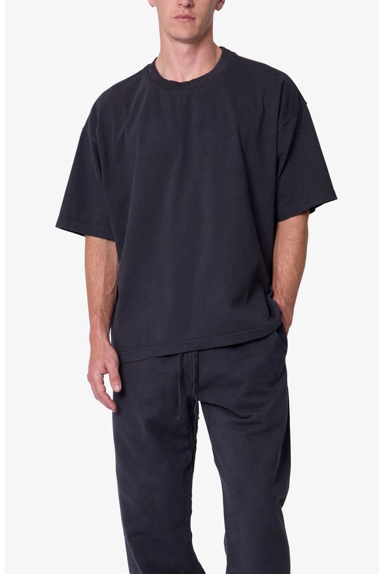 Heavy Basic Boxy Cotton T-Shirt, Alternate, color, WASHED BLACK