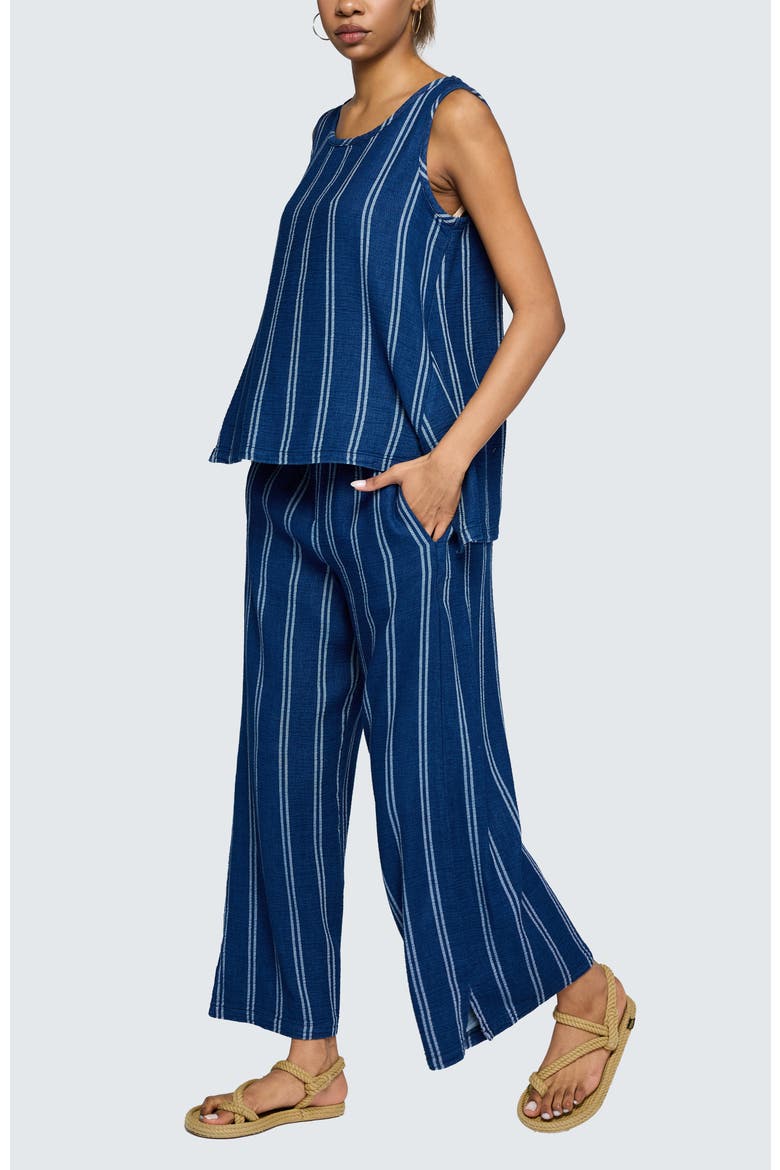 Floria Denim Muslin Top, Alternate, color, Stripe Denim