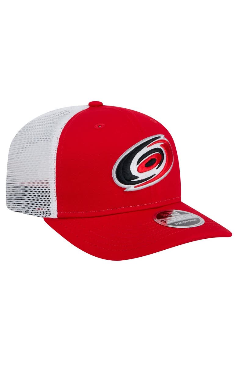 New Era Men's New Era Red Carolina Hurricanes Core Trucker 9SEVENTY Stretch-Snap Hat, Alternate, color, 