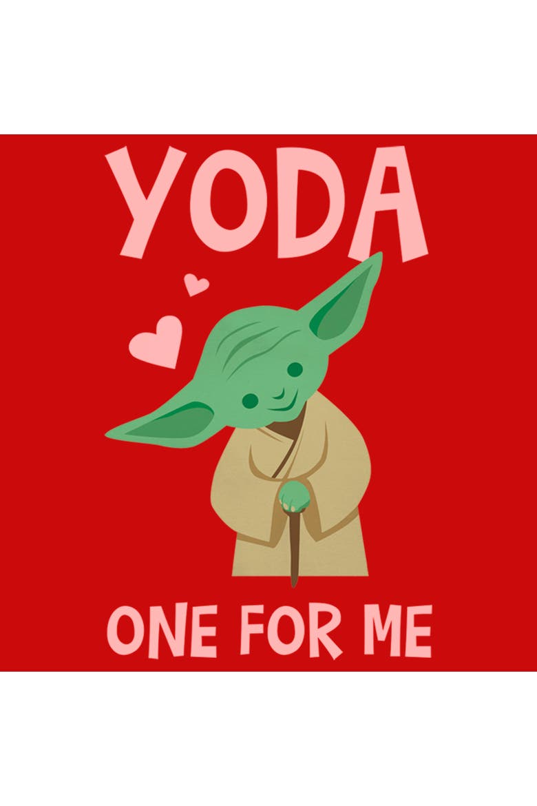 Boy's Star Wars Valentine's Day Yoda One for Me Simple  Graphic T-Shirt, Alternate, color, Red