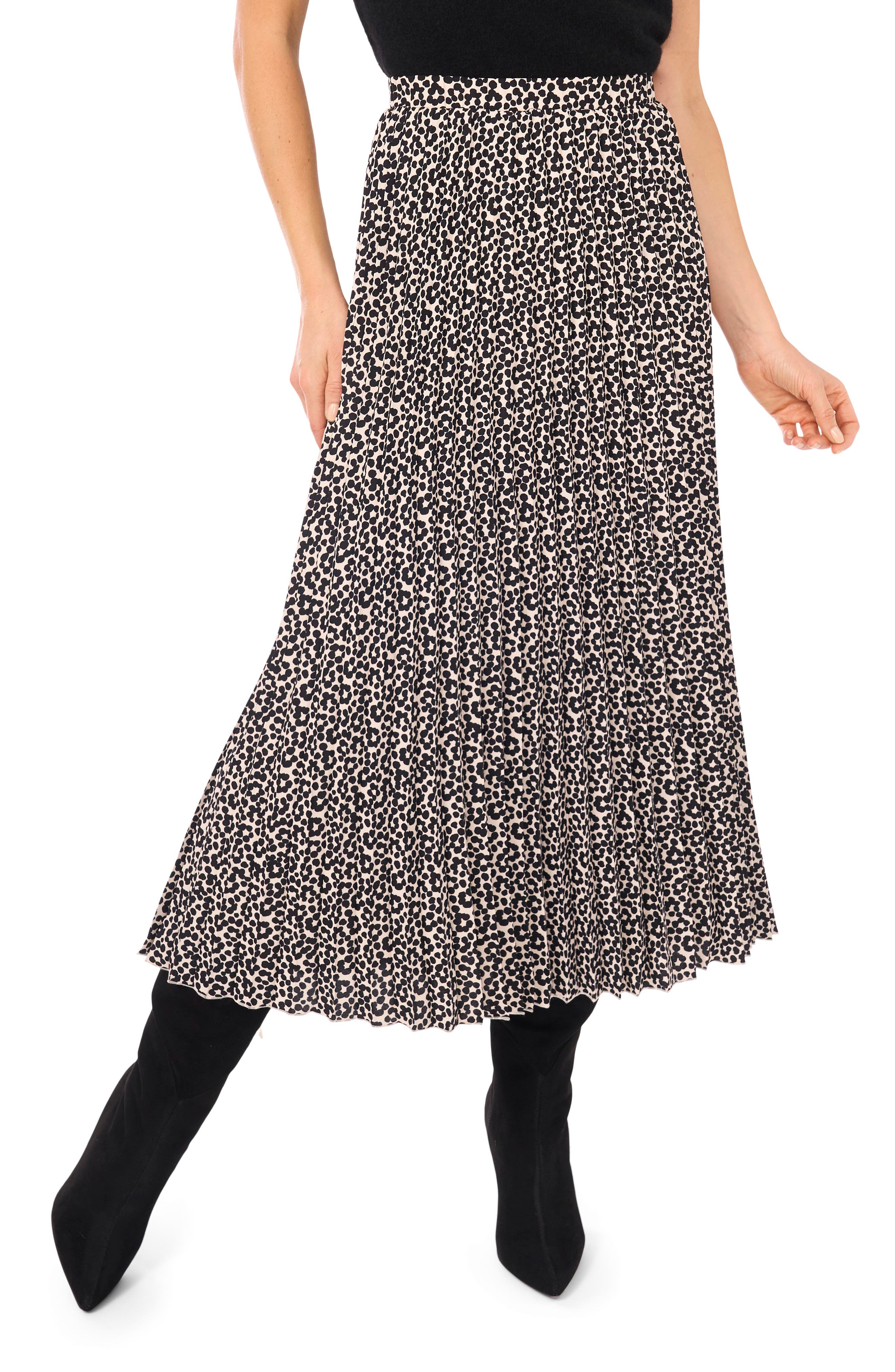 Halogen® Floral Dot Pleated Skirt