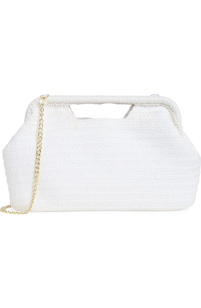 Collection XIIX Cutout Handle Straw Clutch, Main, color, White