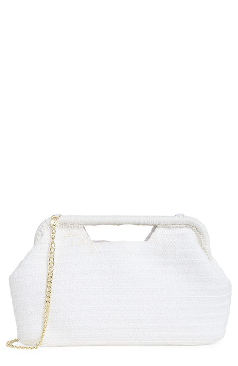 Cutout Handle Straw Clutch